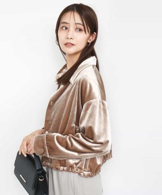 ＜MK MICHEL KLEIN (Women)＞スノーベロア　クロップドブルゾン／洗える
