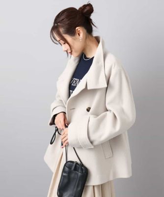 MK MICHEL KLEIN (Women)/エムケーミッシェルクラン [超軽量]エアリアルウール スタンドカラーショートコート 82ベージュ コート・ジャケット【三越伊勢丹/公式】