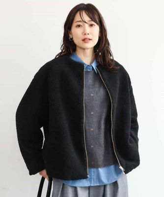 洗える］ノーカラーボアブルゾン | MK MICHEL KLEIN (Women)/エムケー