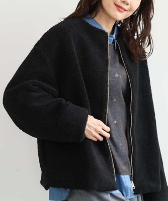 洗える］ノーカラーボアブルゾン | MK MICHEL KLEIN (Women)/エムケー