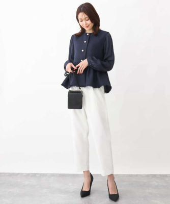 パール調釦デザインツイードベスト／洗える | MK MICHEL KLEIN (Women