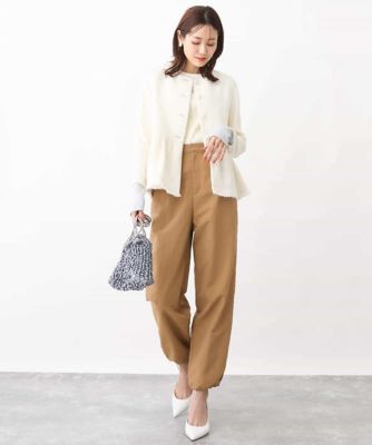 パール調釦デザインツイードベスト／洗える | MK MICHEL KLEIN (Women