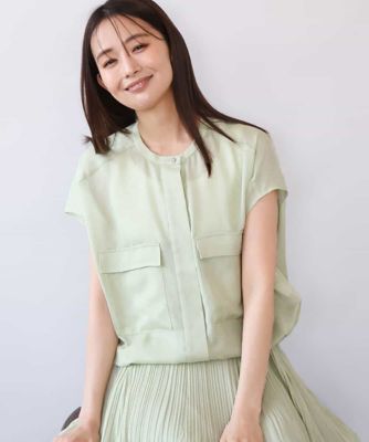 ＜MK MICHEL KLEIN (Women)＞［洗える］カラミ織シアーブルゾン