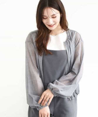 MK MICHEL KLEIN (Women)/エムケーミッシェルクラン デニム調シアーブルゾン/洗える ライトグレー91 コート・ジャケット【三越伊勢丹/公式】