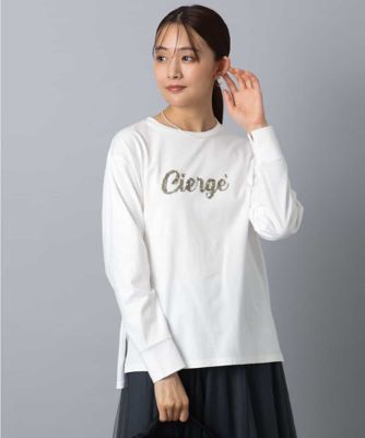 ＜MK MICHEL KLEIN (Women)＞刺繍ロゴデザイン　コットンロンＴ／洗える