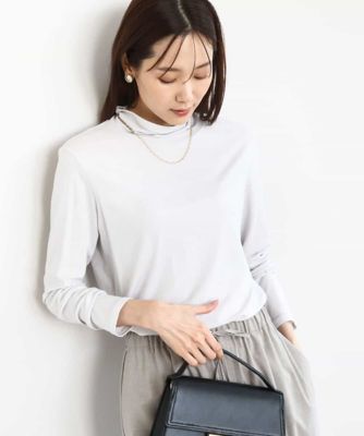 ＜MK MICHEL KLEIN (Women)＞ハイネックシアーカットソー／洗える