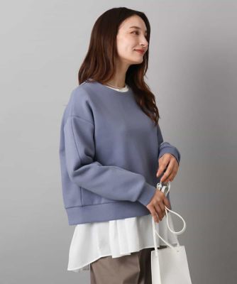 ＜MK MICHEL KLEIN (Women)＞クロップド丈ダンボールプルオーバー／洗える