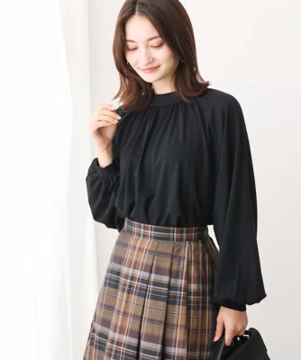 ＜MK MICHEL KLEIN (Women)＞ハイネックパフスリーブカットソー／洗える