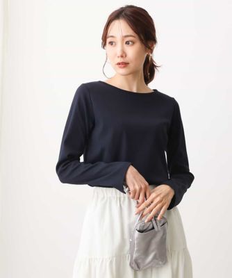 ＜MK MICHEL KLEIN (Women)＞細リブカットソー／洗える