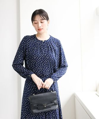 MK MICHEL KLEIN (Women)/エムケーミッシェルクラン アニマル調ドット柄ジャージーカットソー/洗える