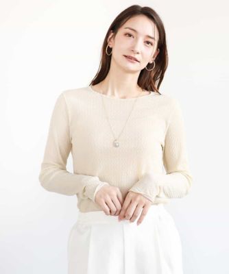 ＜MK MICHEL KLEIN (Women)＞ポコポコシアーカットソー／洗える