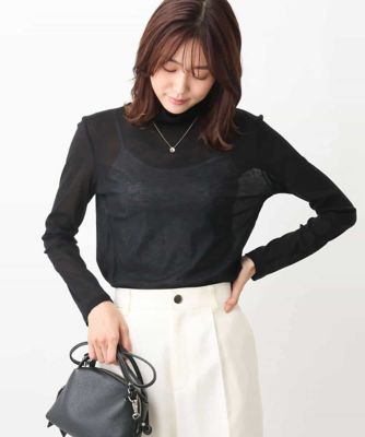 シアーコットンハイネックカットソー／洗える | MK MICHEL KLEIN