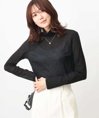 シアーコットンハイネックカットソー／洗える | MK MICHEL KLEIN