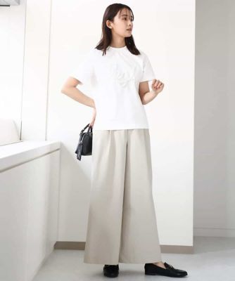 フリンジ刺繍ロゴTシャツ／洗える | MK MICHEL KLEIN (Women