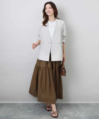 ラメ入りネックデザインＴシャツ／接触冷感／洗える