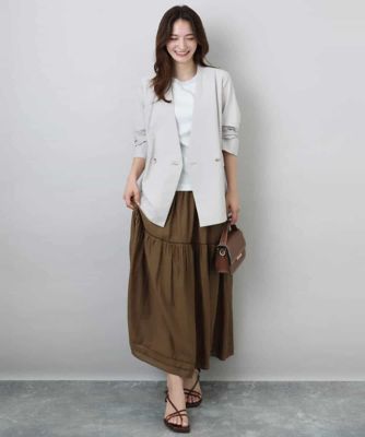 ラメ入りネックデザインＴシャツ／接触冷感／洗える