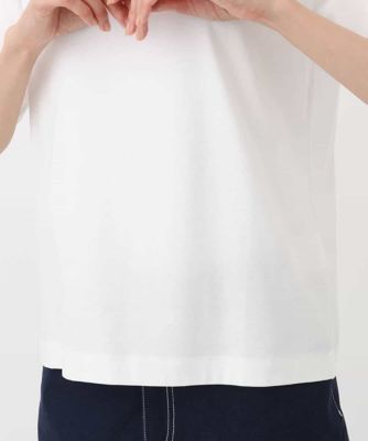 ラメ入りネックデザインＴシャツ／接触冷感／洗える