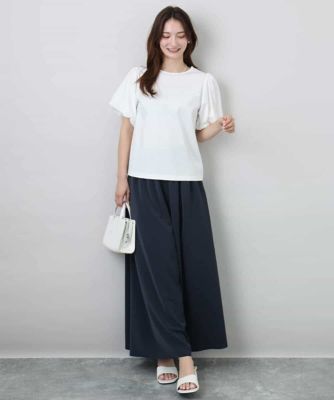 バルーンスリーブカットソー／接触冷感／洗える