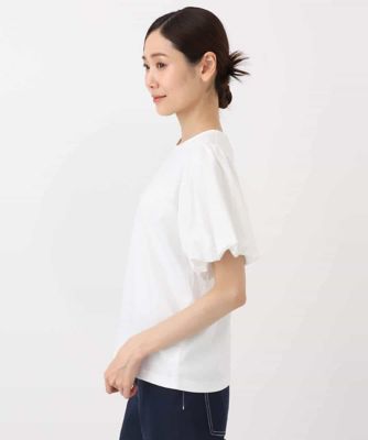 バルーンスリーブカットソー／接触冷感／洗える