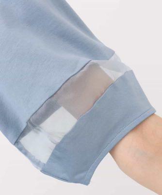 シアー切替えランタンスリーブカットソー／接触冷感／洗える | MK