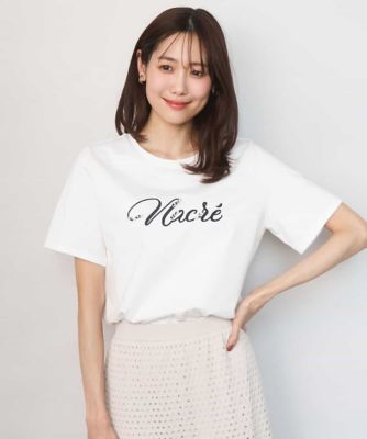 ビーズ刺繍ロゴTシャツ／洗える | MK MICHEL KLEIN (Women)/エムケー