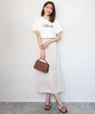 ビーズ刺繍ロゴTシャツ／洗える | MK MICHEL KLEIN (Women)/エムケー