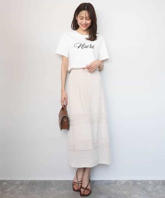 ビーズ刺繍ロゴTシャツ／洗える | MK MICHEL KLEIN (Women)/エムケー