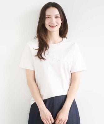 ビーズ刺繍ロゴTシャツ／洗える | MK MICHEL KLEIN (Women)/エムケー