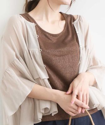 ＜MK MICHEL KLEIN (Women)＞ラメタンクトップ／ＵＶカット／洗える