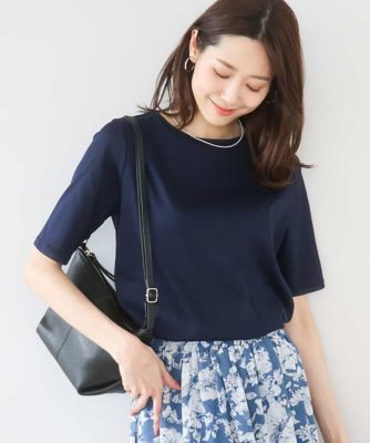 ＜MK MICHEL KLEIN (Women)＞シルケットフライス半袖カットソー／洗える