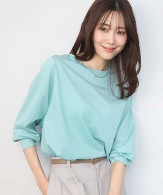 ＜MK MICHEL KLEIN (Women)＞シルケット天竺リラックスカットソー／接触冷感／洗える