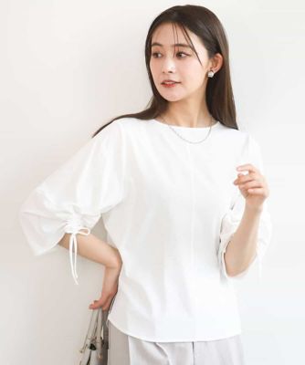 ＜MK MICHEL KLEIN (Women)＞ドロストスリーブデザインカットソー／洗える