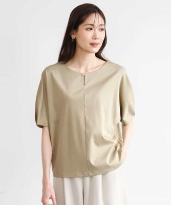 ＜MK MICHEL KLEIN (Women)＞［接触冷感／洗える］シルケットスムース　ドルマンスリーブカットソー
