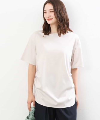 ＜MK MICHEL KLEIN (Women)＞サイドドロストデザインカットソー／洗える