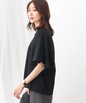 ＜MK MICHEL KLEIN (Women)＞フレアースリーブ天竺カットソー／接触冷感／洗える