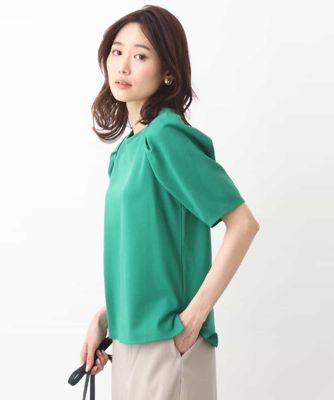 ＜MK MICHEL KLEIN (Women)＞タックスリーブカットソー／接触冷感／洗える