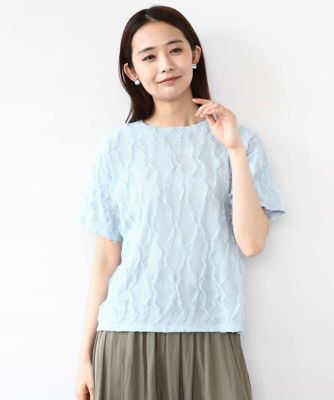 ＜MK MICHEL KLEIN (Women)＞チュールテープカットソー／洗える
