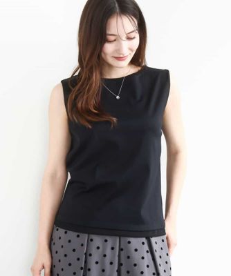 MK ミッシェルクラン（MK MICHEL  ）/シルケットフライス ノースリーブカットソー/接触冷感/洗える シルケットフライス ノースリーブカットソー／接触冷感／洗える | MK