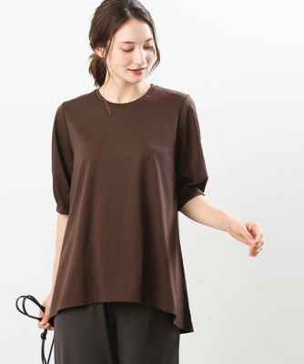 ＜MK MICHEL KLEIN (Women)＞フレアーシルエット五分袖カットソー／洗える