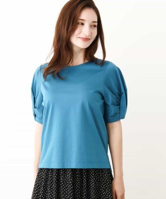 ＜MK MICHEL KLEIN (Women)＞ツイストスリーブカットソー／洗える