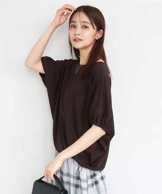 ＜MK MICHEL KLEIN (Women)＞ドロストデザインドルマンスリーブカットソー／ＵＶカット／接触冷感／洗える