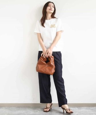 tシャツ イニシャル刺繍コットンTシャツ/UVカット/接触冷感/洗える レディース イニシャル刺繍コットンTシャツ／UVカット／接触冷感／洗える
