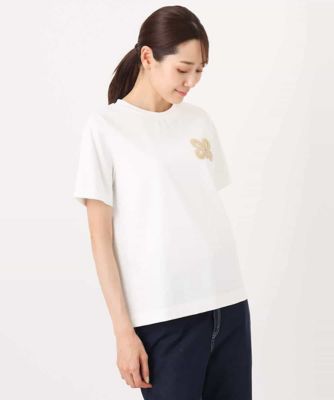 tシャツ イニシャル刺繍コットンTシャツ/UVカット/接触冷感/洗える レディース イニシャル刺繍コットンTシャツ／UVカット／接触冷感／洗える