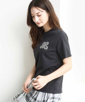 イニシャル刺繍コットンTシャツ／UVカット／接触冷感／洗える