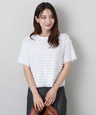 ＜MK MICHEL KLEIN (Women)＞ミニフリルディティールカットソー／洗える