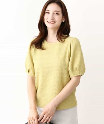＜MK MICHEL KLEIN (Women)＞ポコポコボリュームスリーブカットソー／洗える
