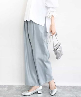 ＜MK MICHEL KLEIN (Women)＞サテン地バレルパンツ／洗える