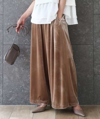 ＜MK MICHEL KLEIN (Women)＞スノーベロア　ワイドパンツ／洗える