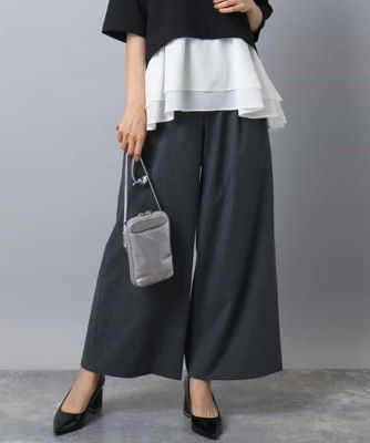 ＜MK MICHEL KLEIN (Women)＞ストレートワイドパンツ（ストライプ・無地）／洗える