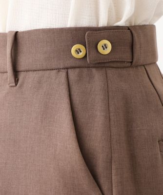 パウダーツイルストレッチワイドパンツ／洗える